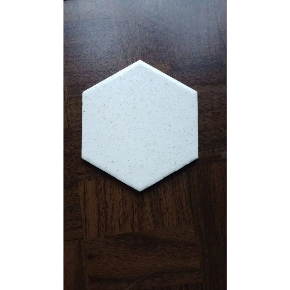 Vintage octagonal tile, beige with speckles. Set of 12.made in the USA